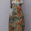 Vintage Women Floral Printed Midi Dress