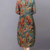 Vintage Women Floral Printed Midi Dress - Image 6