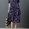 Vintage Women Printed Cotton Short Sleeve Dress - Image 7