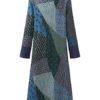 Vintage Women Stand Collar  Patchwork Cotton Dress - Image 5