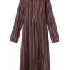 Vintage Women  Striped Crew Neck Long Sleeve Dress - Image 7