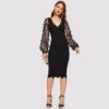 Women 2019 Summer V-Neck Solid Bodycon Dresses