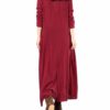 Women Buttons Vintage Long Maxi Dress - Image 2