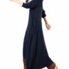 Women Buttons Vintage Long Maxi Dress - Image 4