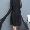 Women Floral Embroidery Fake Two Pieces Mid-long Dress - Image 3