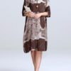 Women Vintage Cotton Linen Print Kaftan Style Dress - Image 6