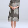 Women Vintage Cotton Linen Print Kaftan Style Dress - Image 8