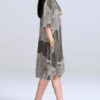 Women Vintage Cotton Linen Print Kaftan Style Dress - Image 10