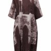 Women Vintage Cotton Linen Print Kaftan Style Dress - Image 11
