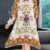 Women Vintage Printing Floral Irregular Dress