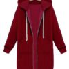 Zipper Long Sleeve Hooded Coat - Image 9