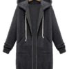 Zipper Long Sleeve Hooded Coat - Image 14