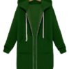 Zipper Long Sleeve Hooded Coat - Image 15