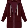 Zipper Long Sleeve Hooded Coat - Image 18
