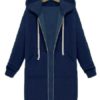 Zipper Long Sleeve Hooded Coat - Image 19