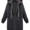 Zipper Long Sleeve Hooded Coat - Image 6