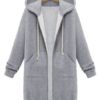 Zipper Long Sleeve Hooded Coat - Image 7