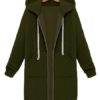 Zipper Long Sleeve Hooded Coat - Image 10