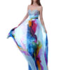 African Floral Print Chiffon Party Prom Dress