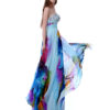 African Floral Print Chiffon Party Prom Dress - Image 2