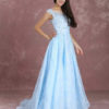 Blue Pageant  Backless Maxi Prom Dresses - Image 5