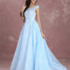 Blue Pageant  Backless Maxi Prom Dresses - Image 4