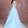 Blue Pageant  Backless Maxi Prom Dresses - Image 3