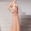Beading V-Neck Short Sleeves Sheath Evening Dress