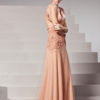 Beading V-Neck Short Sleeves Sheath Evening Dress - Image 2