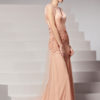 Beading V-Neck Short Sleeves Sheath Evening Dress - Image 3
