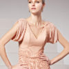 Beading V-Neck Short Sleeves Sheath Evening Dress - Image 5