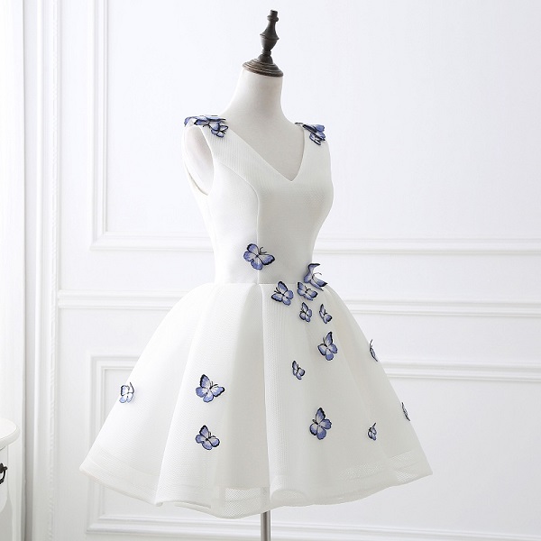 Beautiful Butterfly Appliques Prom Dress Simple Party Gowns - Image 2