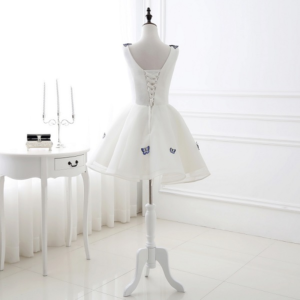 Beautiful Butterfly Appliques Prom Dress Simple Party Gowns - Image 4