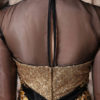 Black Beading Cowl Neck Long Sleeves Sheath Organza Cocktail Dress - Image 6