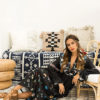 Black Boho Floral Maxi Long Sleeve Plunging Fall Dress - Image 3