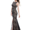 Black Evening Mermaid Backless Occasion Dress With Train - Image 3