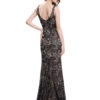 Black Evening Mermaid Backless Occasion Dress With Train - Image 4