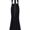 Black Maxi Dress Sleeveless Crewneck Bows Cut Out Party Dress - Image 4