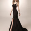 Black Prom Long Mermaid Halter Evening Formal Dress - Image 4