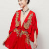 Boho Embroidered Plunging Neck Summer Short Dress