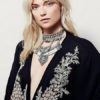 Boho Embroidered Plunging Neck Summer Short Dress - Image 5