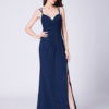Evening Dresses Dark Navy Straps High Split Prom Dress Maxi Bridesmaid Dresses