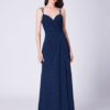 Evening Dresses Dark Navy Straps High Split Prom Dress Maxi Bridesmaid Dresses - Image 3