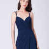 Evening Dresses Dark Navy Straps High Split Prom Dress Maxi Bridesmaid Dresses - Image 5
