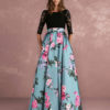 Floral Lace Backless Printed Prom Party Dress - Image 8