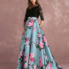 Floral Lace Backless Printed Prom Party Dress - Image 7