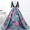 Floral Lace Backless Printed Prom Party Dress - Image 5
