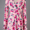 Floral Maxi Dress Long Sleeve Boho Dress V Neck Split Pink Fall Dress - Image 4
