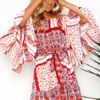 Floral Summer Off Shoulder Boho Flared Dress - Image 2