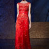 Formal Evening Luxury Embroideries 3D Flowers Applique Party Dress